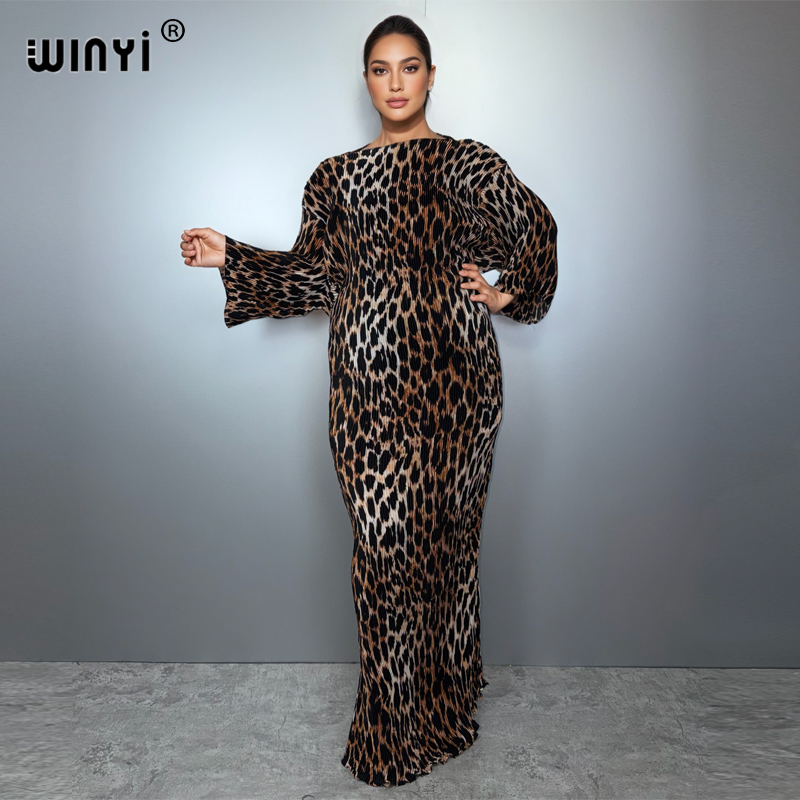 Boho Summer Beach Maxi Dress - Sukienka WINYI letnia plisowana elastyczna luźna