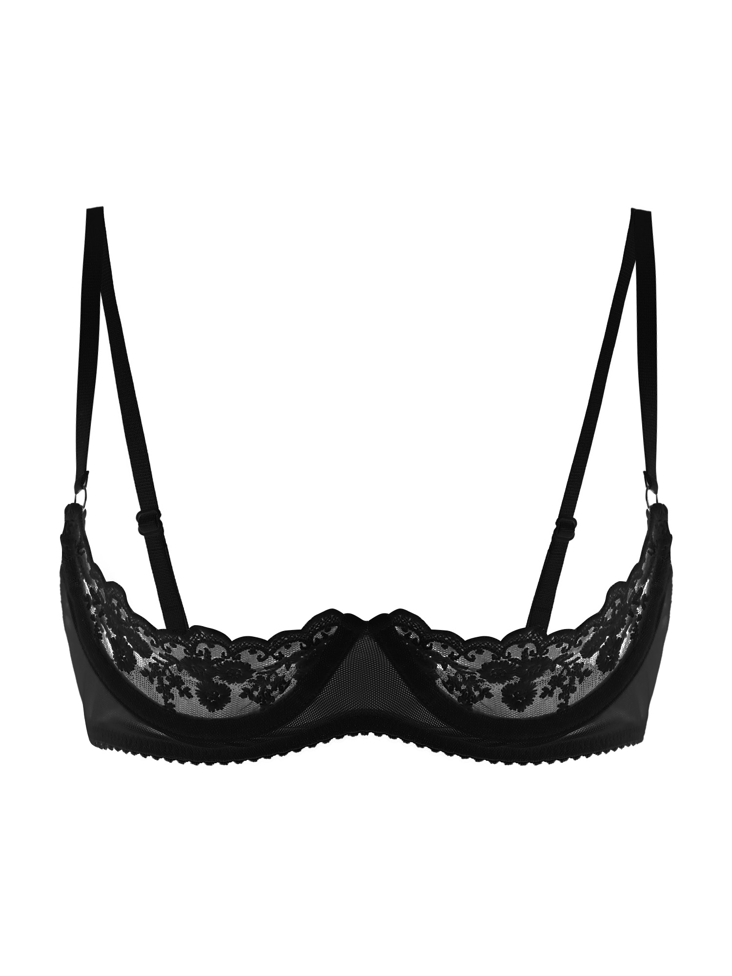 Lingerie - Damski seksowny biustonosz z otwartymi miseczkami,
