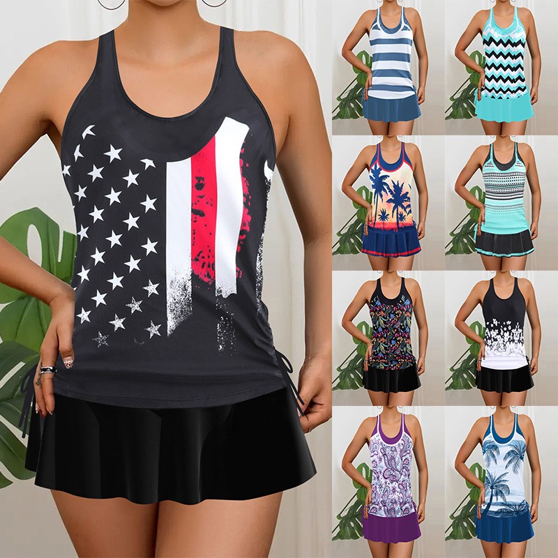 Skirts - Tankini damskie, bikini bez rękawów, top
