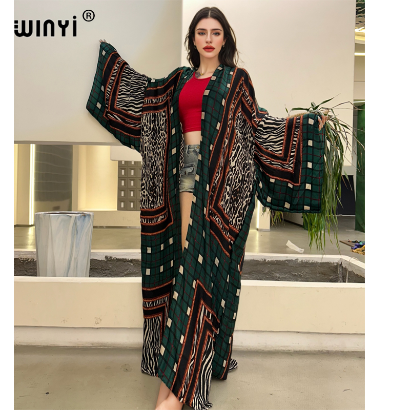 Boho Summer Beach Maxi Dress - WINYI kimono sexy lato 2025 płaszcz