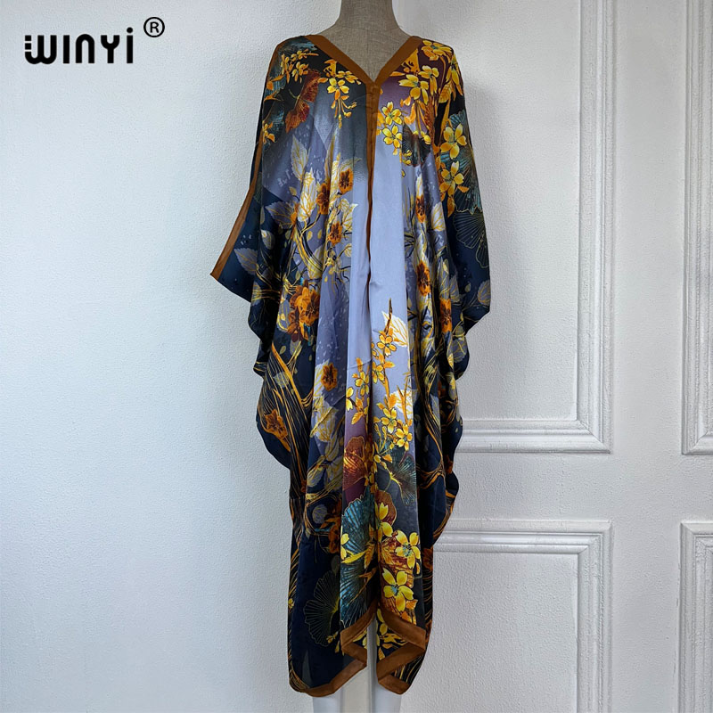 Boho Summer Beach Maxi Dress - WINYI 2023 Sukienka maxi z dekoltem