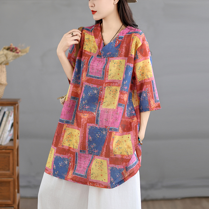 Casual Loose Linen Shirt Dress - Luźna koszulowa sukienka midi z bawełny