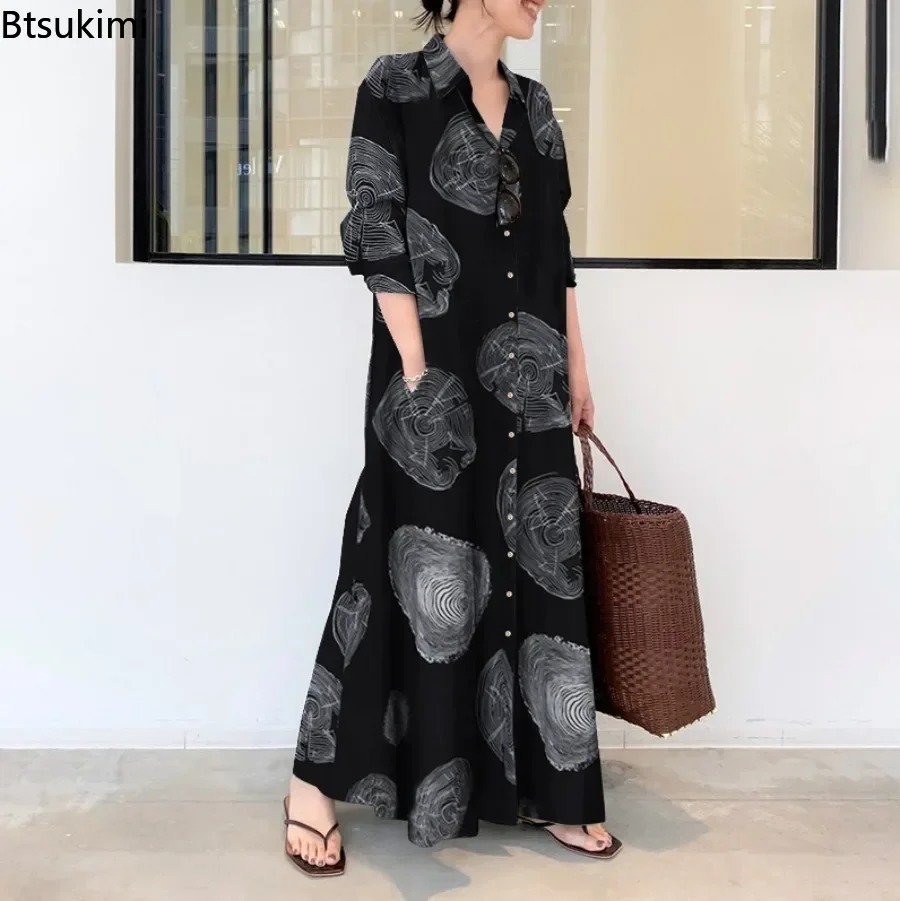 Sukienka damska 2026, luźna, c – Casual Loose Linen Shirt Dress recenzja i cena