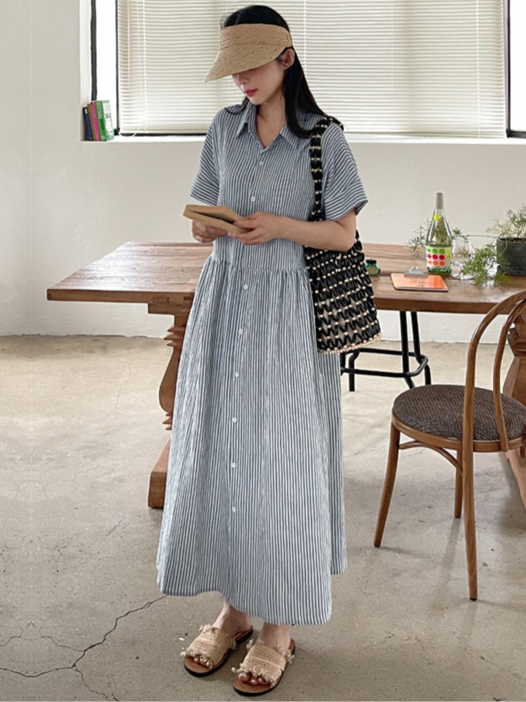 Sukienka koszulowa w stylu ret – Casual Loose Linen Shirt Dress recenzja i cena