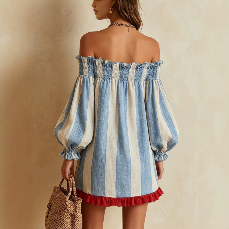 2026 Damska sukienka odkrywają – Off Shoulder Puff Sleeve Sundress recenzja i cena