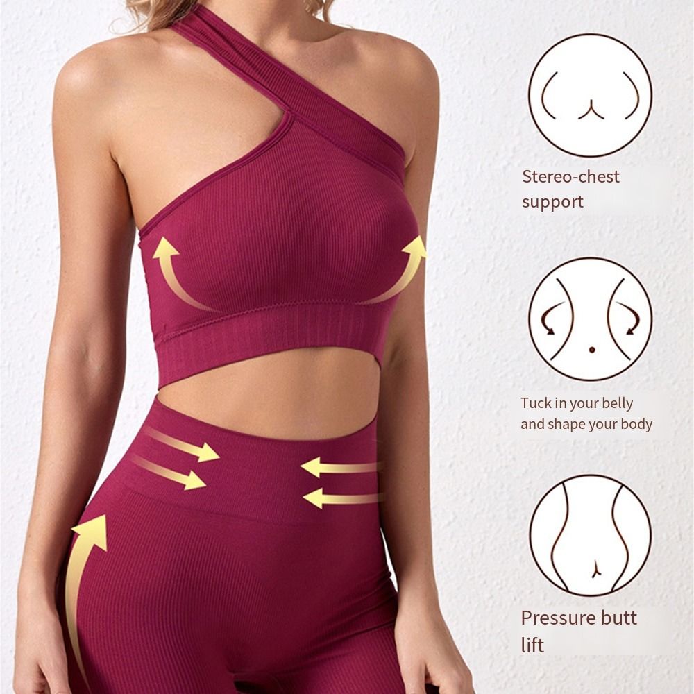 2 szt. Bezszwowe komplety spor – Seamless Ribbed Workout Tank Top recenzja i cena