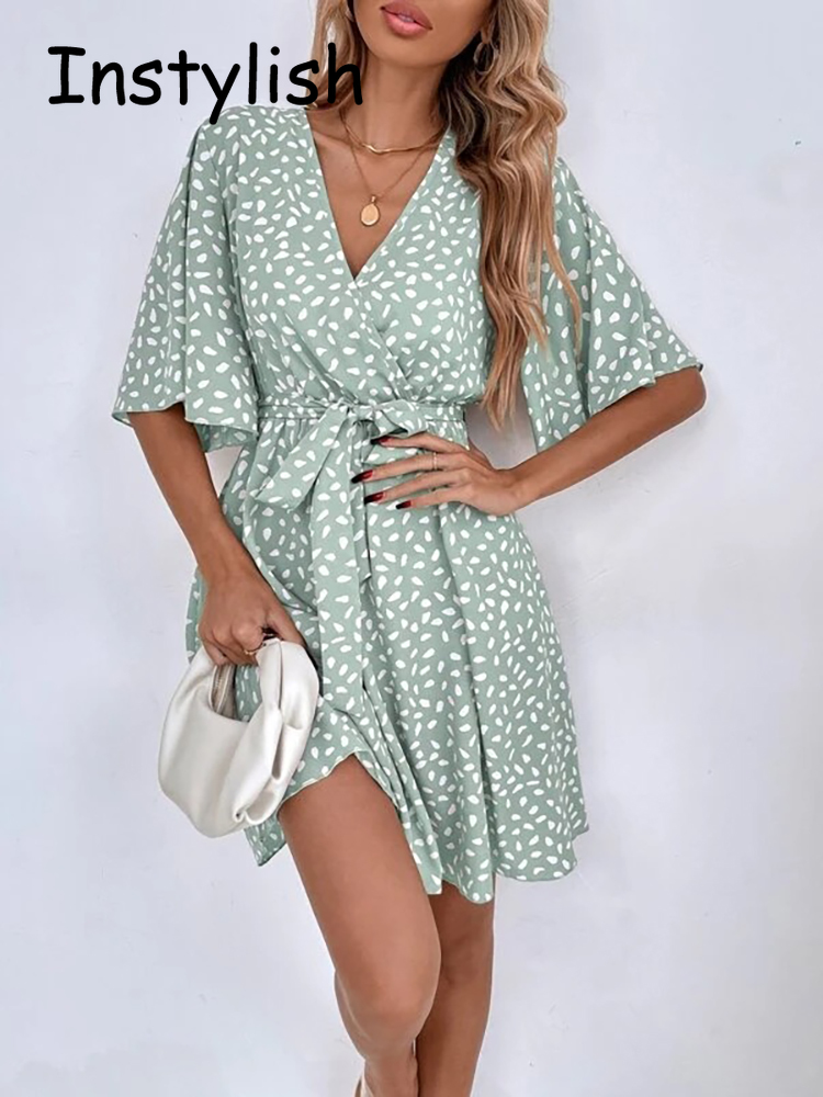 Casualowa nadruk w kropki Mini – French Vintage Floral Midi Dress recenzja i cena