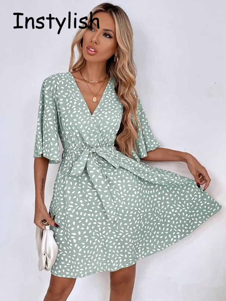Casualowa nadruk w kropki Mini – French Vintage Floral Midi Dress recenzja i cena