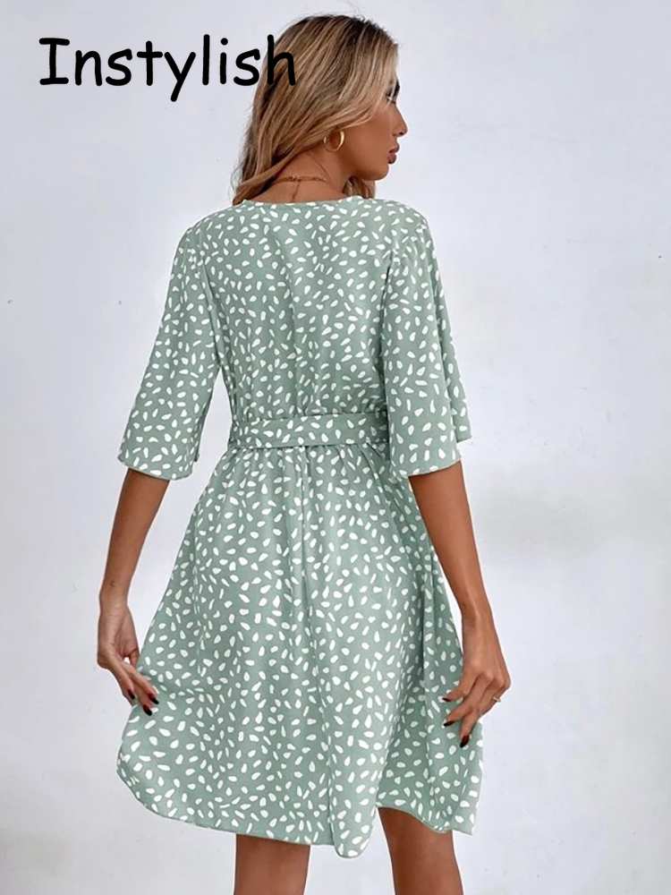 Casualowa nadruk w kropki Mini – French Vintage Floral Midi Dress recenzja i cena
