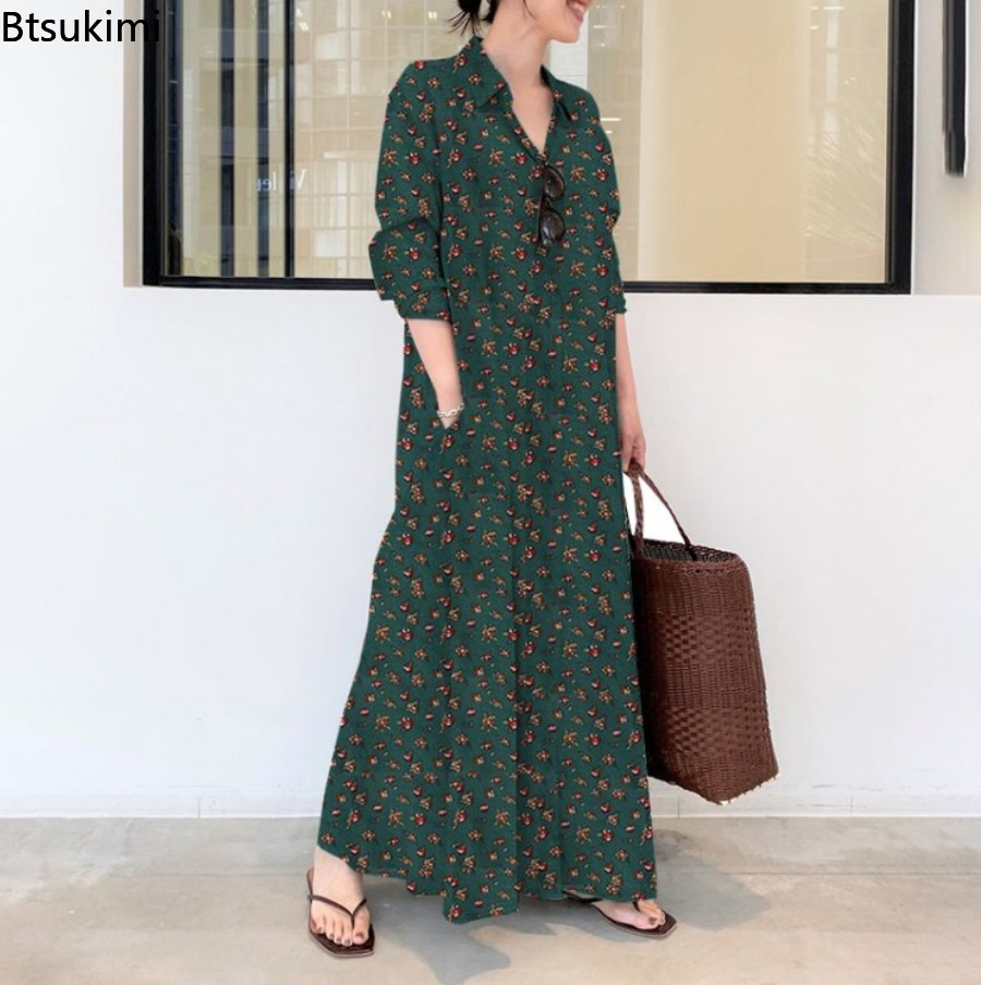 Nowa damska sukienka koszulowa – Casual Loose Linen Shirt Dress recenzja i cena