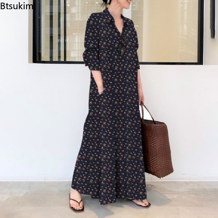 Nowa damska sukienka koszulowa – Casual Loose Linen Shirt Dress recenzja i cena