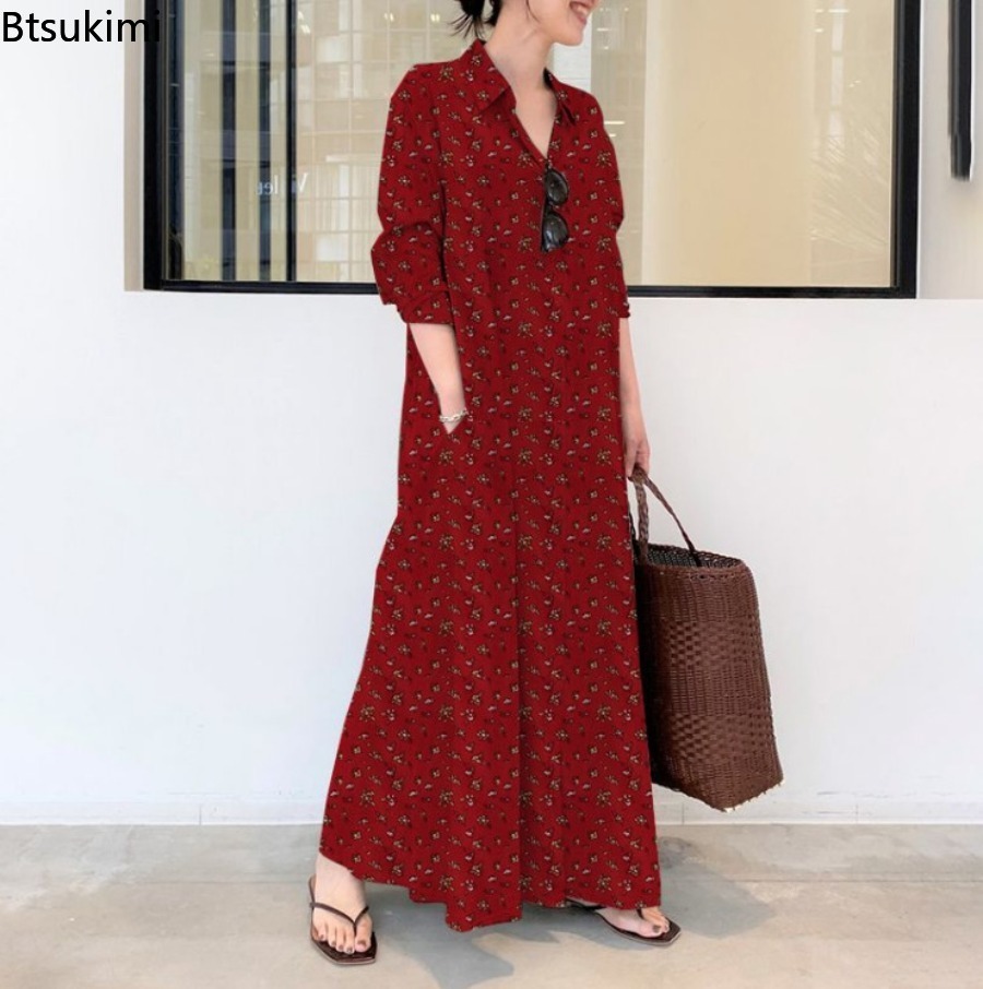 Nowa damska sukienka koszulowa – Casual Loose Linen Shirt Dress recenzja i cena