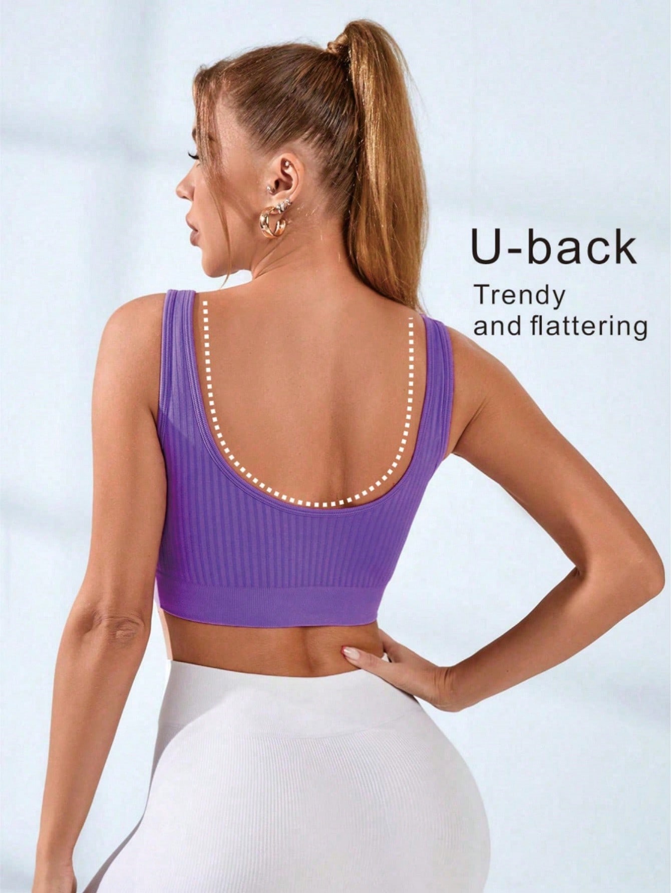 Damski prążkowany sportowy biu – Seamless Ribbed Workout Tank Top recenzja i cena