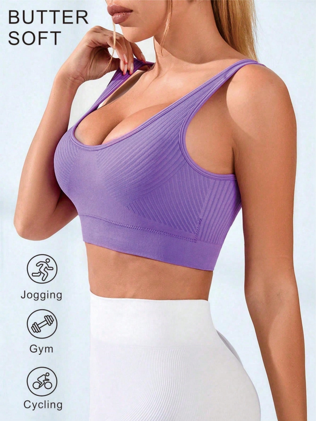 Damski prążkowany sportowy biu – Seamless Ribbed Workout Tank Top recenzja i cena