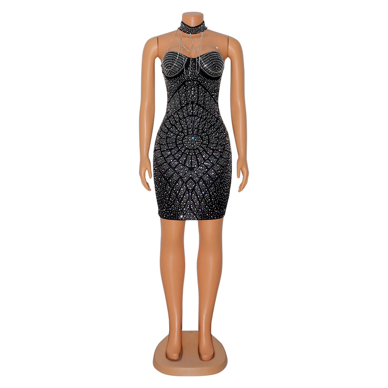 Doyerl Błyszcząca Sukienka Uro – Sparkly Rhinestone Club Party Dress recenzja i cena