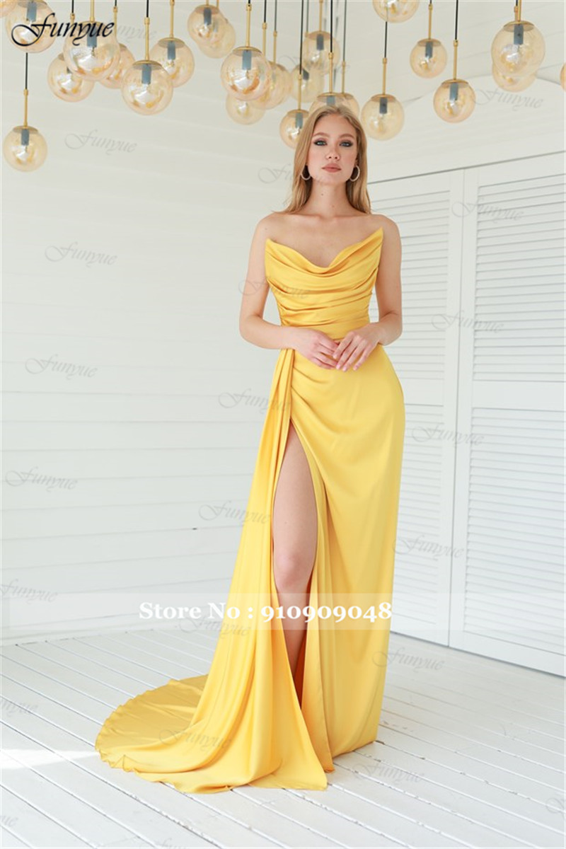 Eleganckie Sukienki Wieczorowe – Elegant Satin Evening Gown Split recenzja i cena