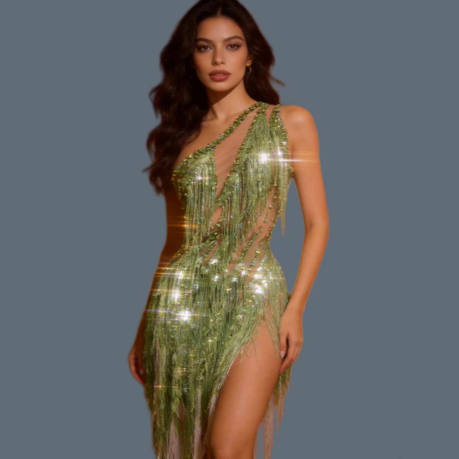 Seksowna, błyszcząca sukienka  – Sparkly Rhinestone Club Party Dress recenzja i cena