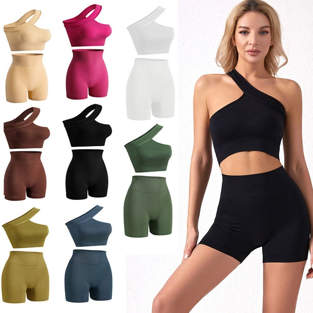 2 szt. Bezszwowe komplety spor – Seamless Ribbed Workout Tank Top recenzja i cena