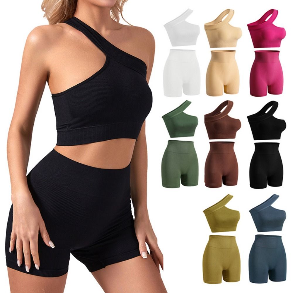 2 szt. Bezszwowe komplety spor – Seamless Ribbed Workout Tank Top recenzja i cena