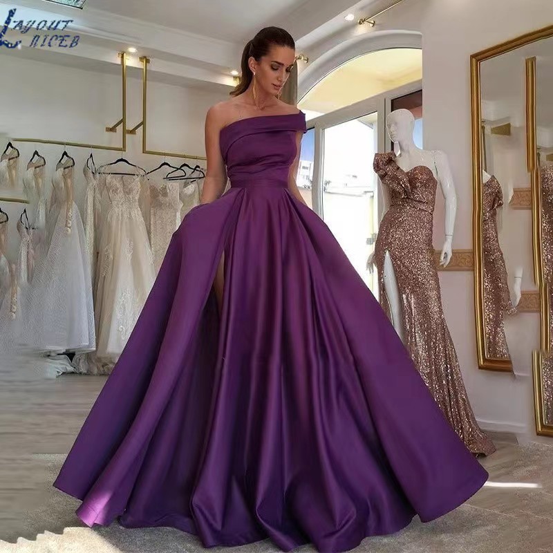 Elegancka satynowa suknia wiec – Elegant Satin Evening Gown Split recenzja i cena