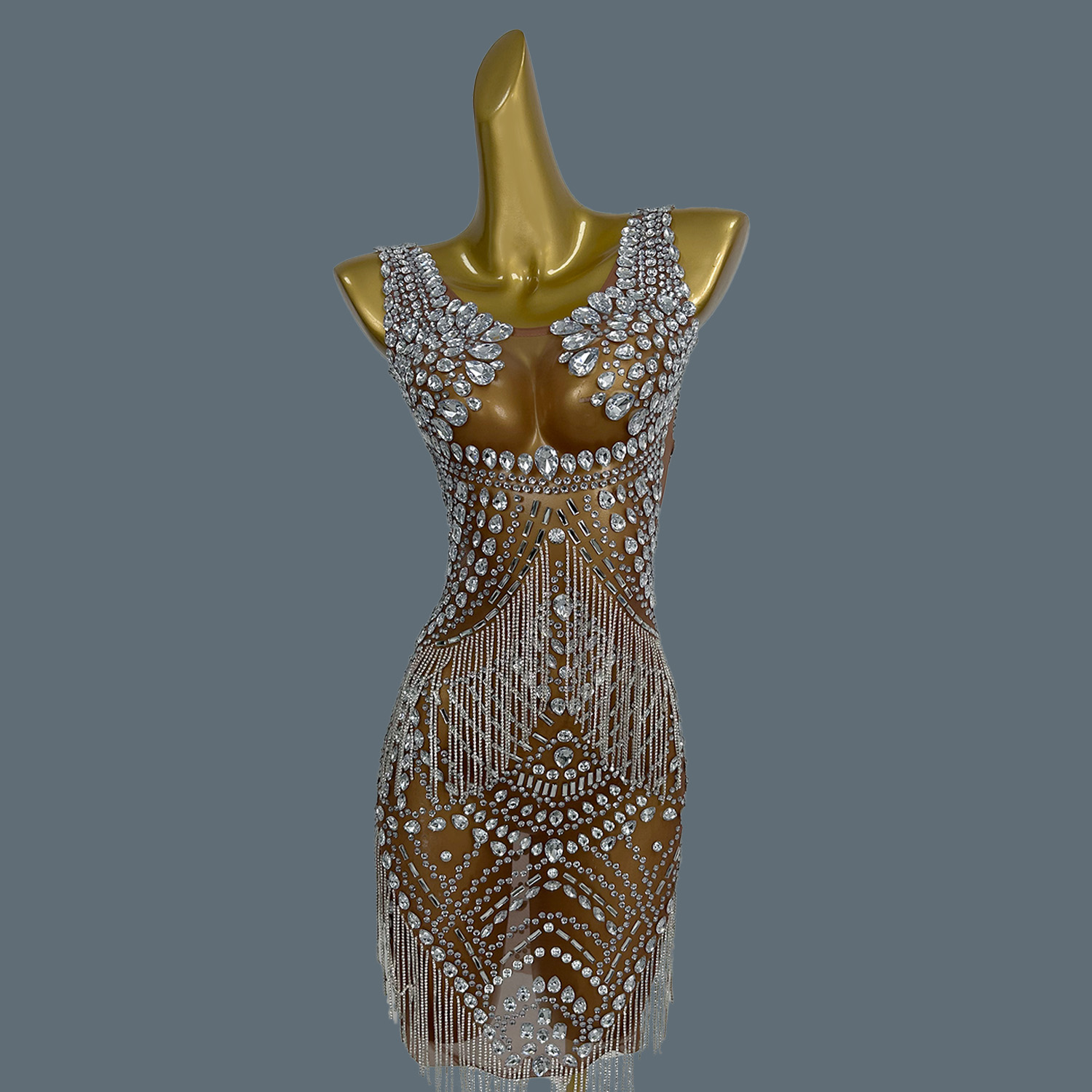 Seksowne sukienki wieczorowe d – Sparkly Rhinestone Club Party Dress recenzja i cena