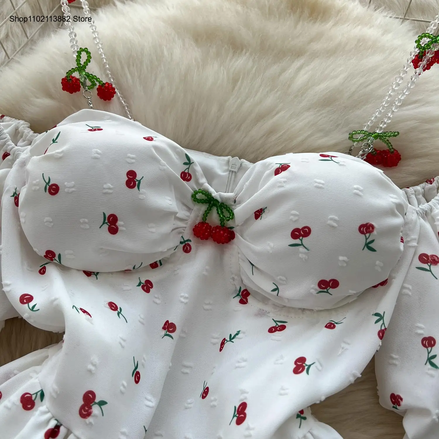 Sukienka z bufiastymi rękawami – Off Shoulder Puff Sleeve Sundress recenzja i cena