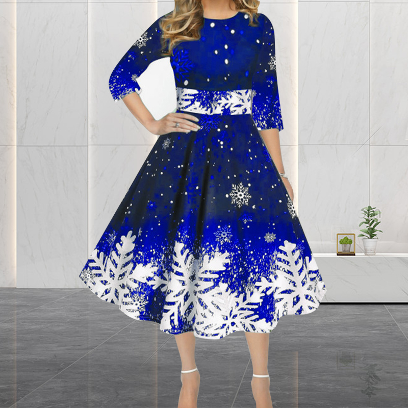 Zimowe sukienki świąteczne Dam – French Vintage Floral Midi Dress recenzja i cena