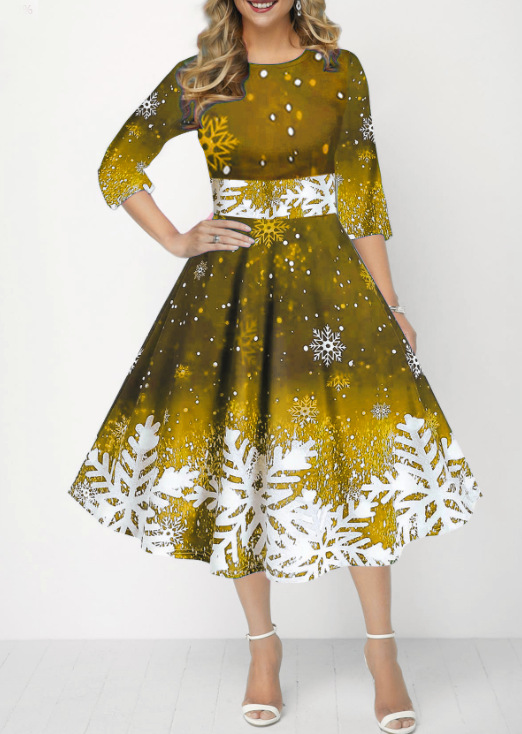 Zimowe sukienki świąteczne Dam – French Vintage Floral Midi Dress recenzja i cena