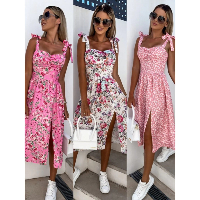 Damska letnia sukienka seksown – French Vintage Floral Midi Dress recenzja i cena