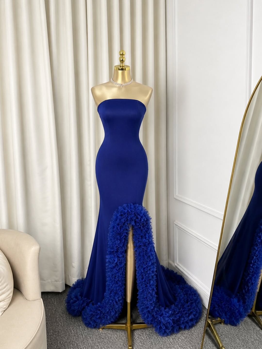 Suknie wieczorowe na zamówieni – Elegant Satin Evening Gown Split recenzja i cena