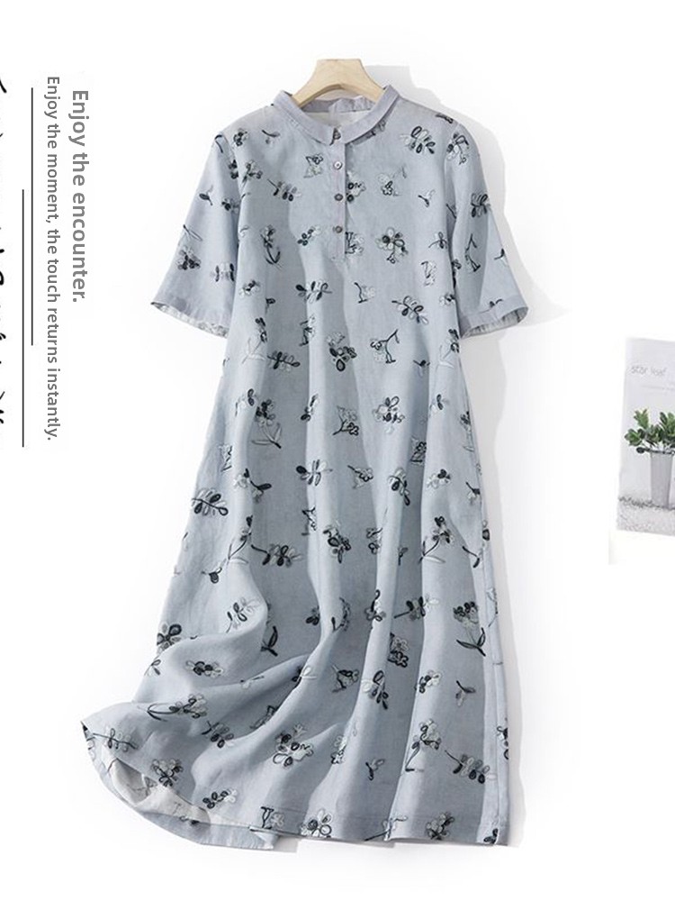 Artystyczna sukienka koszulowa – Casual Loose Linen Shirt Dress recenzja i cena