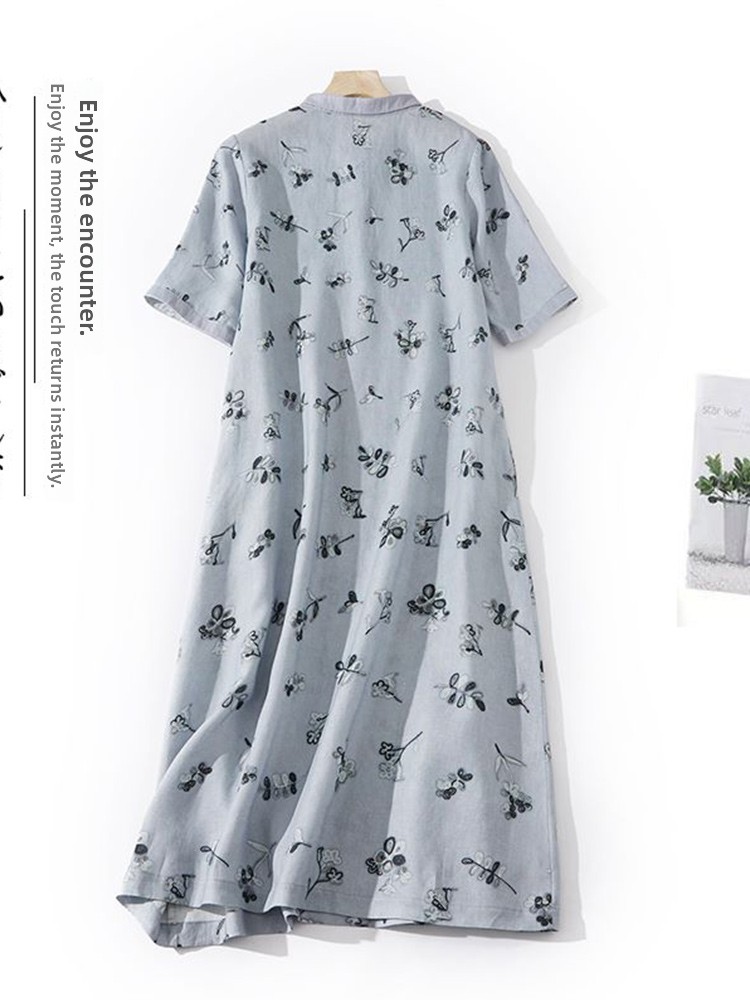 Artystyczna sukienka koszulowa – Casual Loose Linen Shirt Dress recenzja i cena