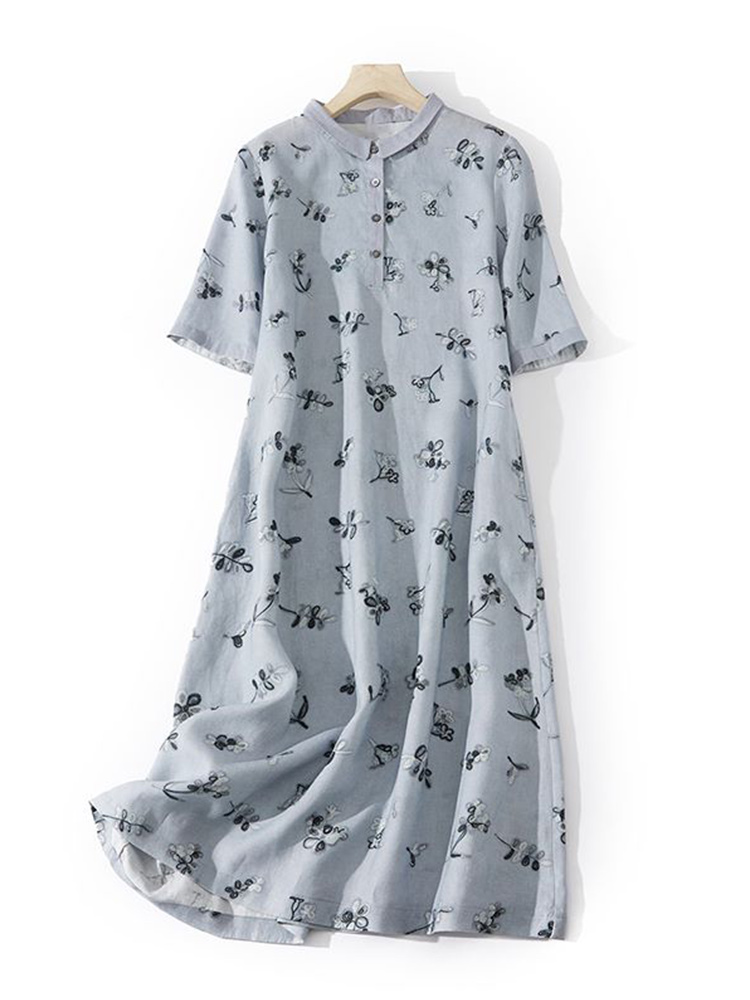 Artystyczna sukienka koszulowa – Casual Loose Linen Shirt Dress recenzja i cena