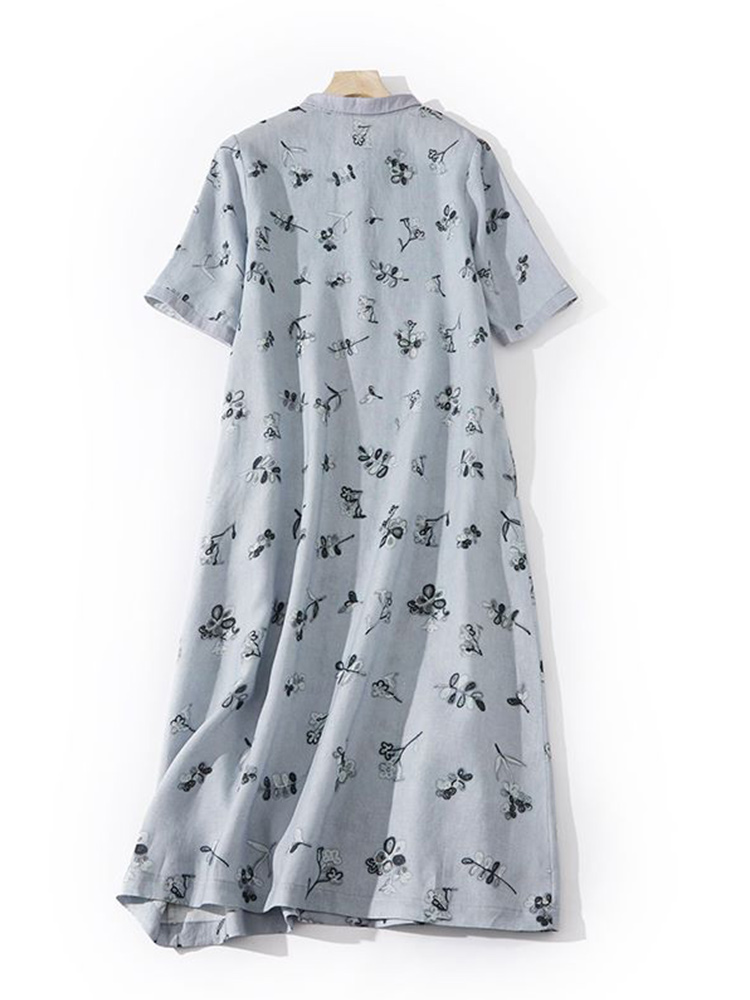 Artystyczna sukienka koszulowa – Casual Loose Linen Shirt Dress recenzja i cena