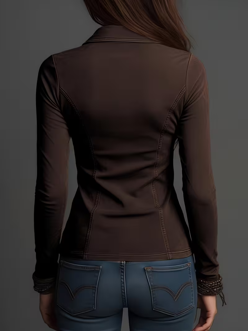Damska koszula slim fit z klap – Blouses recenzja i cena