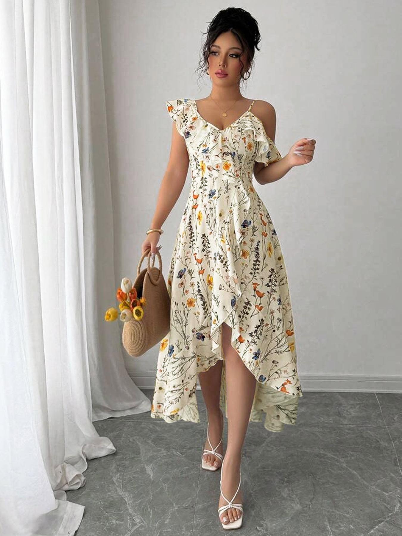 Damska sukienka w kwiatowy wzó – French Vintage Floral Midi Dress recenzja i cena