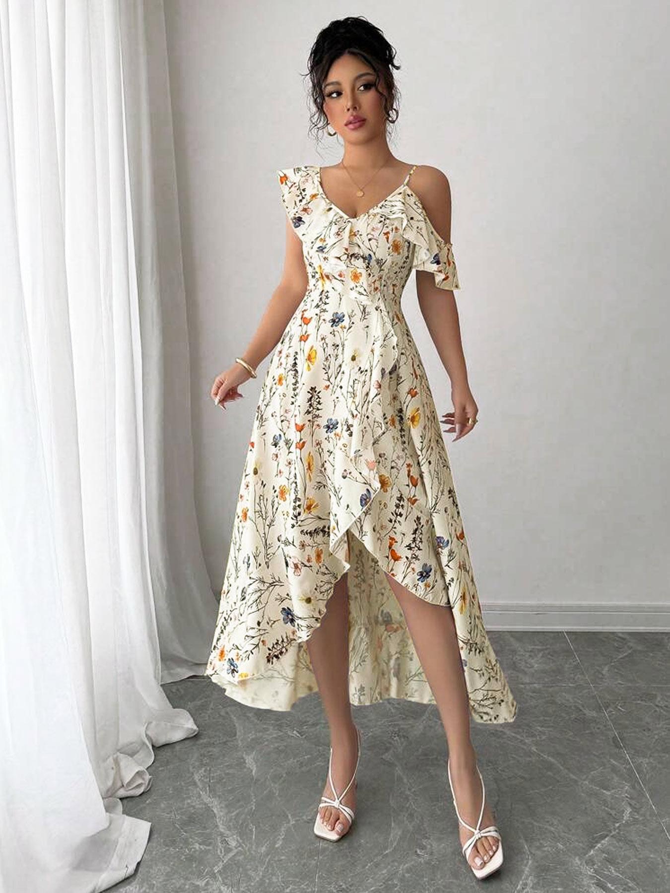 Damska sukienka w kwiatowy wzó – French Vintage Floral Midi Dress recenzja i cena