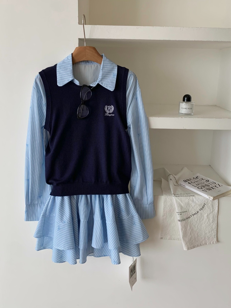 Komplet dwuczęściowy w stylu k – Korean Style A Line Shirt Dress recenzja i cena