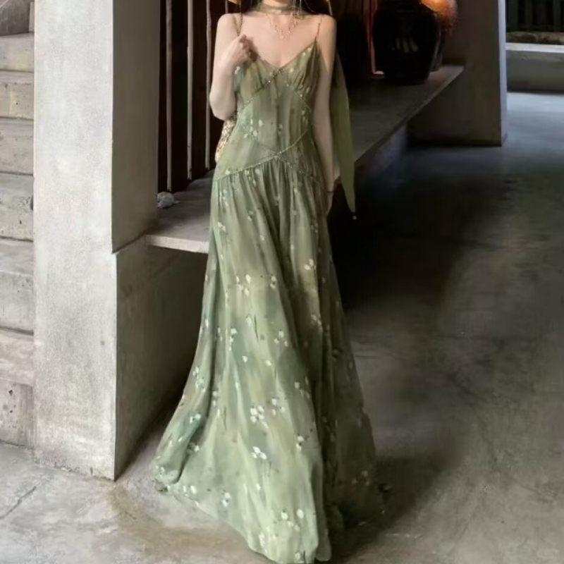 Sukienka midi bez ramiączek z  – French Vintage Floral Midi Dress recenzja i cena
