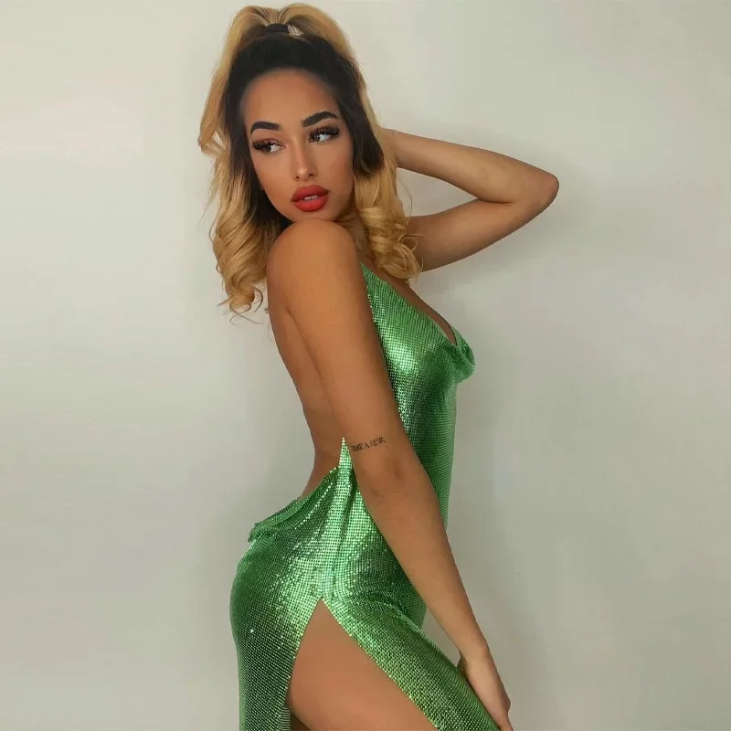 Złocenie Mini Club Party Dress – Y2K Backless Halter Mini Dress recenzja i cena