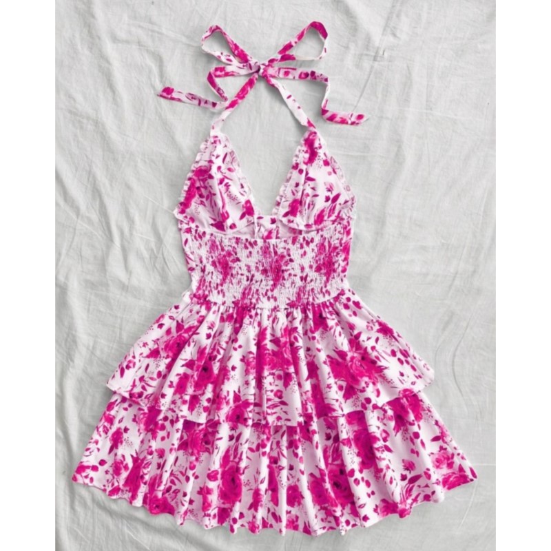 Damskie Sukienki Retro na Waka – French Vintage Floral Midi Dress recenzja i cena
